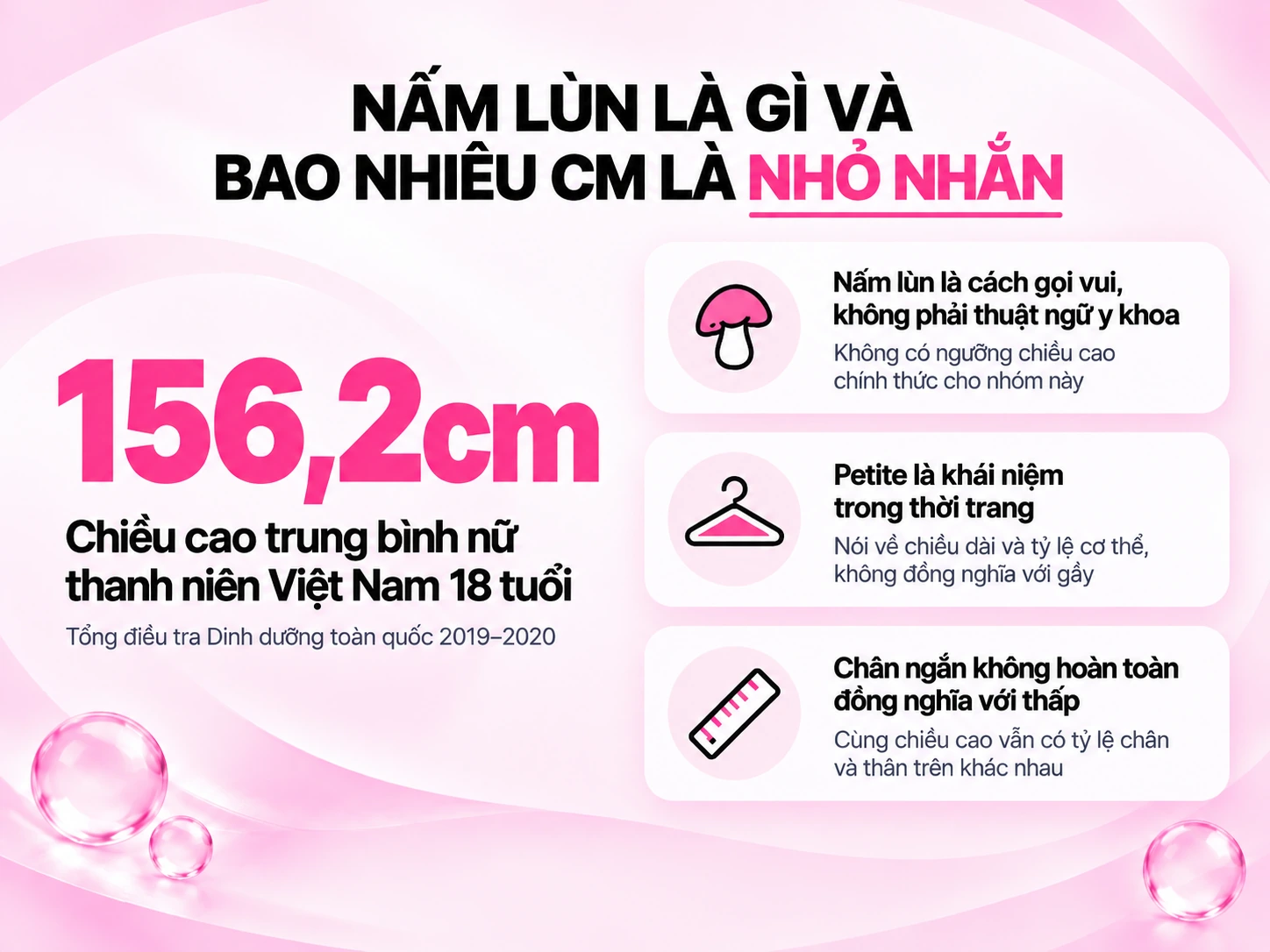 Nấm lùn là gì? Bao nhiêu centimet được xem là nhỏ nhắn?