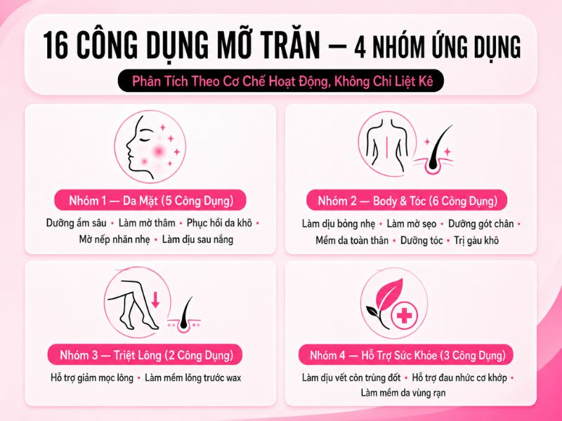 16 công dụng của mỡ trăn trong làm đẹp và chăm sóc sức khỏe