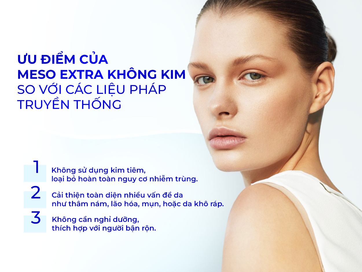 Meso extra không kim có nhiều ưu điểm so với phương pháp làm đẹp truyền thống