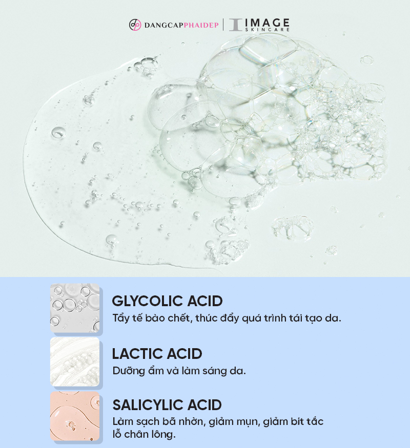 Image MD Restoring Facial Cleanser chứa bộ 3 glycolic acid, lactic acid và salicylic acid…