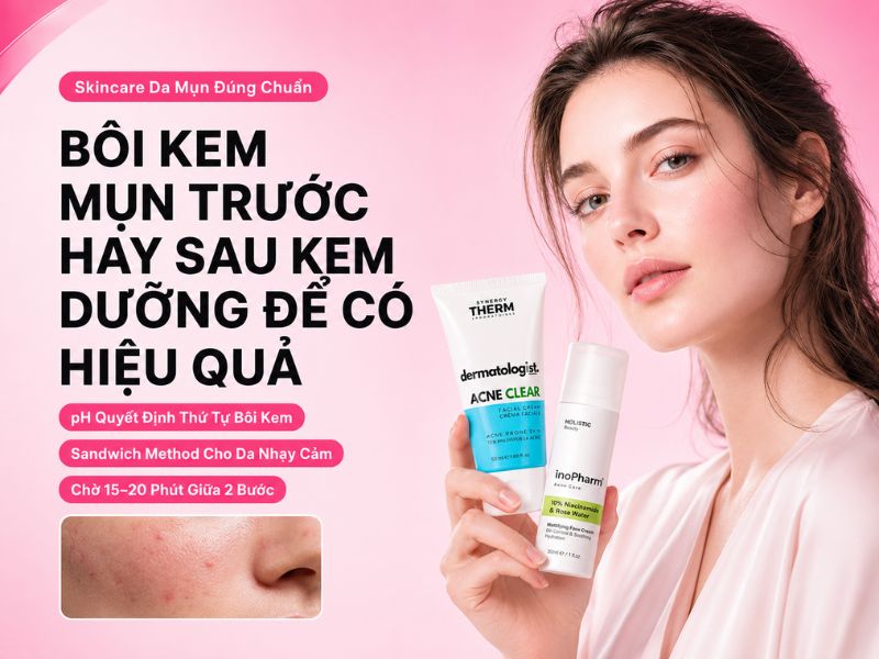 Nên bôi kem trị mụn trước hay sau kem dưỡng để hiệu quả hơn?