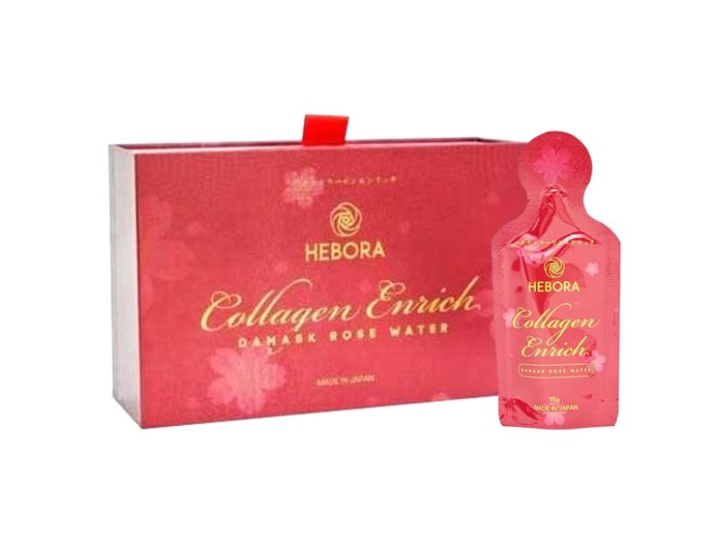 Nước uống collagen chống lão hóa Hebora Collagen Enrich Damask Rose Water
