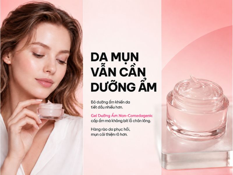 Da đang có mụn có cần bôi kem dưỡng ẩm không
