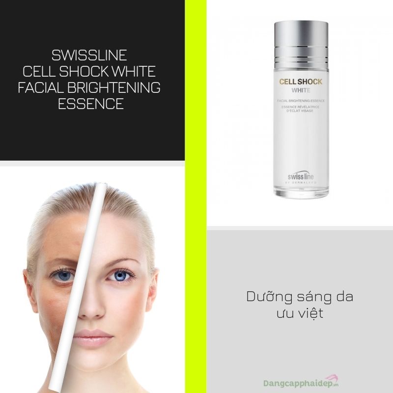 Swissline Cell Shock White Facial Brightening Essence thích hợp mọi loại da.